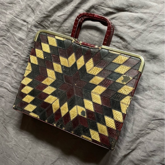 Vintage Snakeskin Doctor’s Bag Handbag - Picture 1 of 10